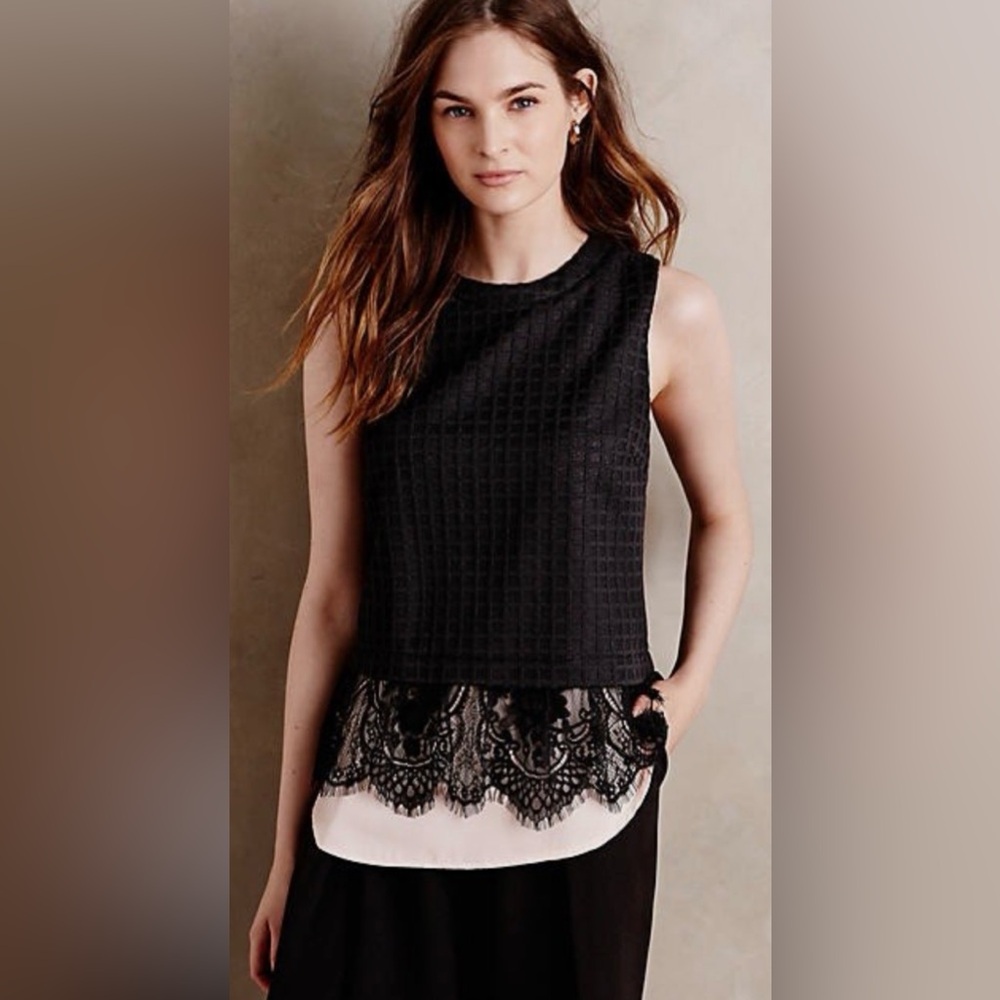 Anthropologie Black Sleeveless Blouse